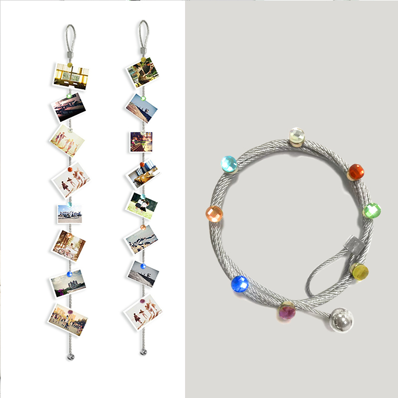 Picture Hanging Strip - Kristall Magnet kabel Silber Foto rahmen