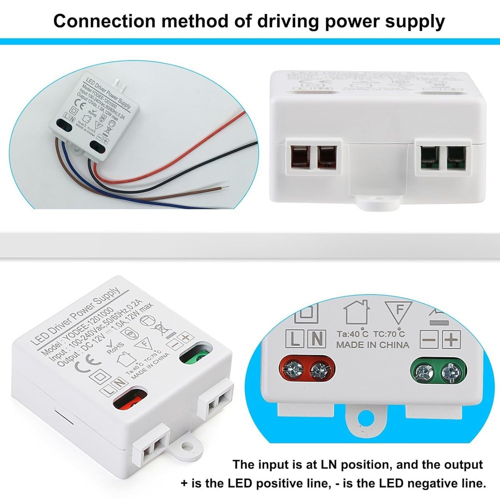 Home Improvement And Supply - 2PCS kompakter 12W LED-Netzteil-Konverter 100-240V auf
