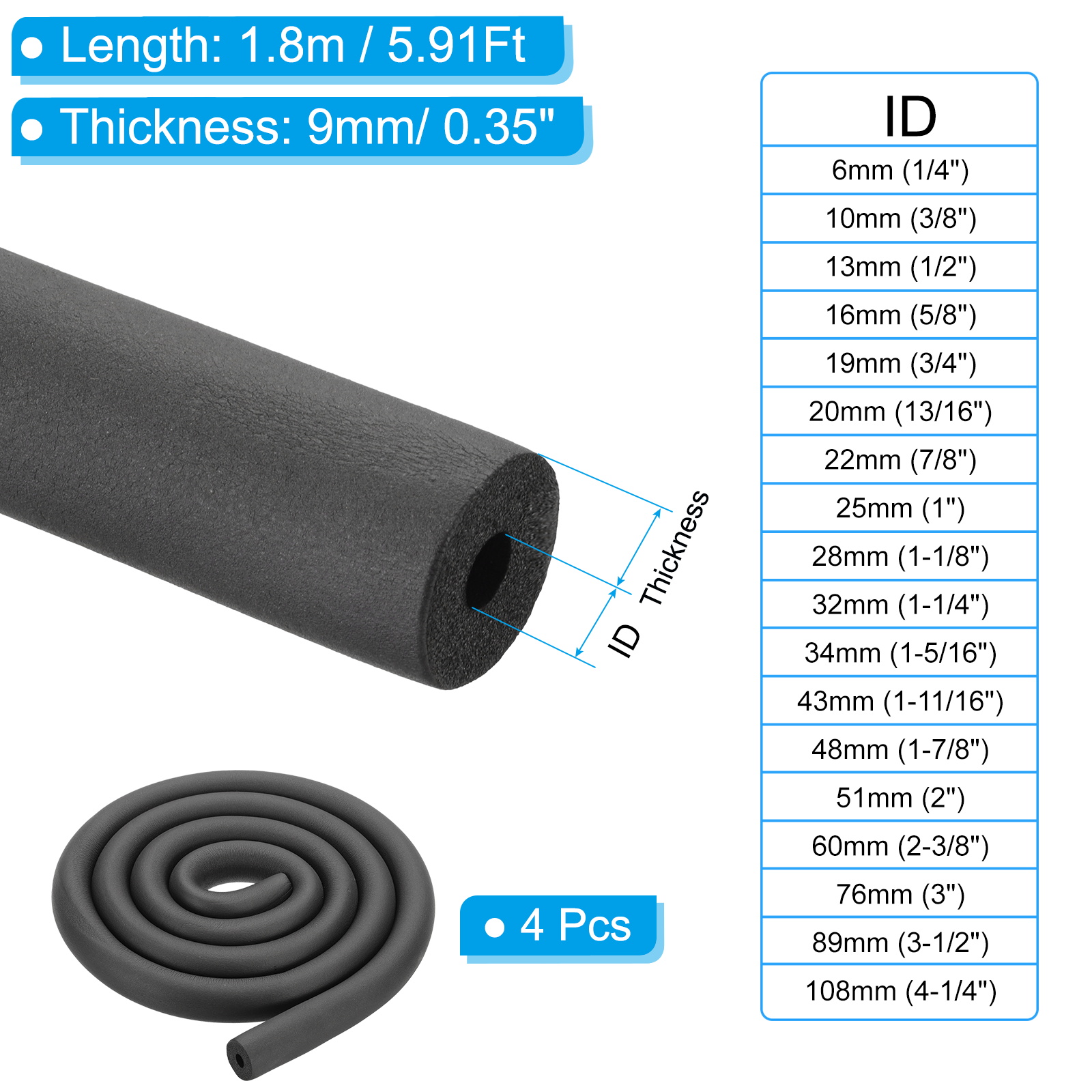 Uxcell 4 Stück 1,8 Meter Rohri – Pipe Insulation Foam Bewertung und Preis